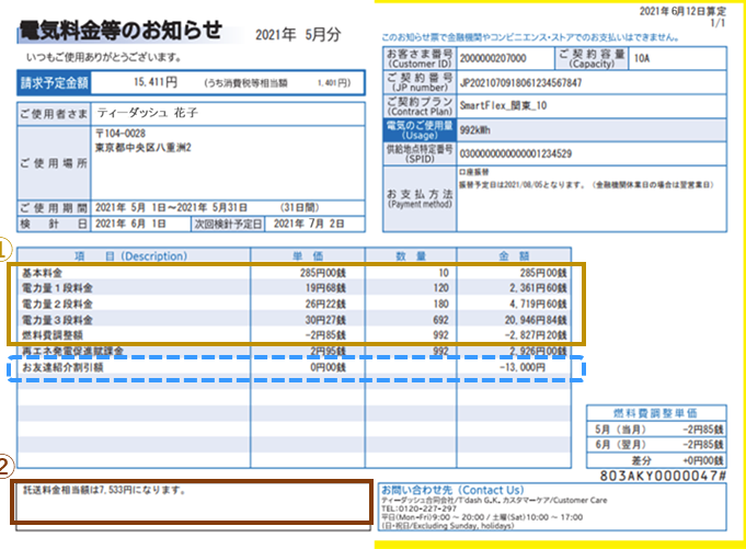 ズームエナジーの電気料金のお知らせ