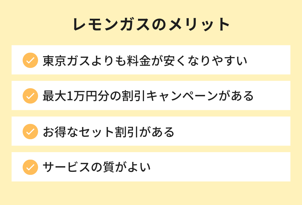 レモンガスの都市ガスのメリット