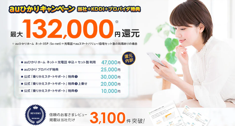 auひかり キャッシュバック 20240205