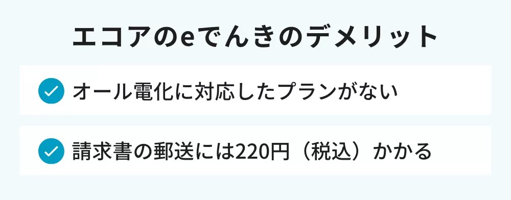 エコアのeでんきのデメリット