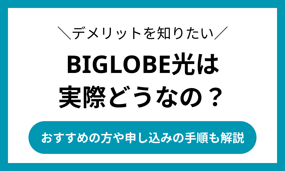 BIGLOBE光 デメリット