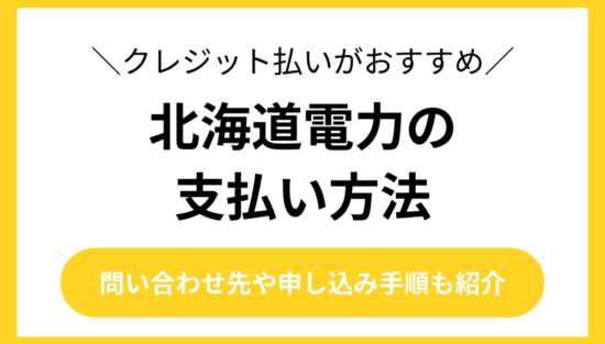 北海道電力 支払方法